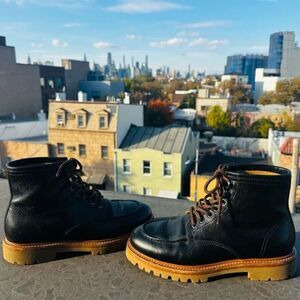 Brunello Cucinelli Black Leather Boots size 7 EU 40 Lace-Up designer Luxury chic